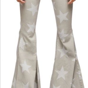 Print Denim Jeans Flares 
